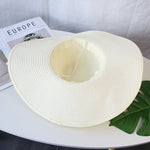 Summer Women Bowknot Wide Brim Panama Hat Outdoor Foldable Beach Hat-Summer Hats-Arimonz-Arimonz