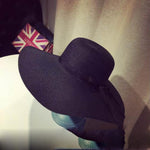 Summer Women Bowknot Wide Brim Panama Hat Outdoor Foldable Beach Hat-Summer Hats-Arimonz-black-Arimonz