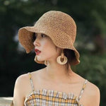 Sun Hat Wide Brim Floppy Summer Hats For Women Straw Dome Bucket Hat-Summer Hats-Arimonz-Arimonz