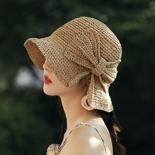 Sun Hat Wide Brim Floppy Summer Hats For Women Straw Dome Bucket Hat-Summer Hats-Arimonz-Arimonz