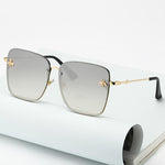 Sunglasses - Oversize Rimless Square Bee Sunglasses For Women Gradient Sunglasses