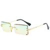 Sunglasses - Retro Sunglasses For Women Rimless Gradient Frameless Sunglasses