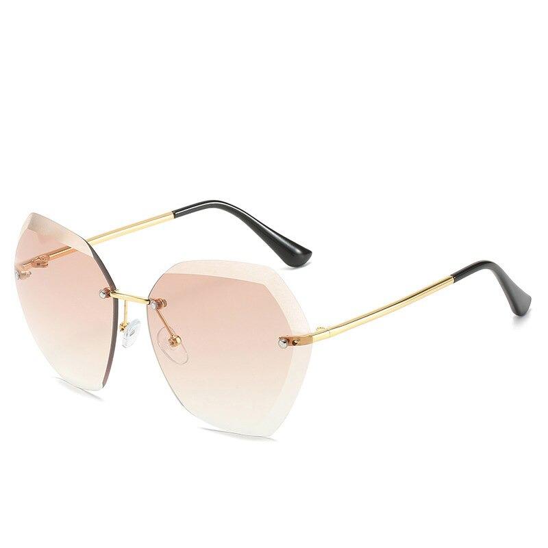 Sunglasses - Vintage Rimless Sunglasses Women Men Retro Cutting Lens Sun Glasses