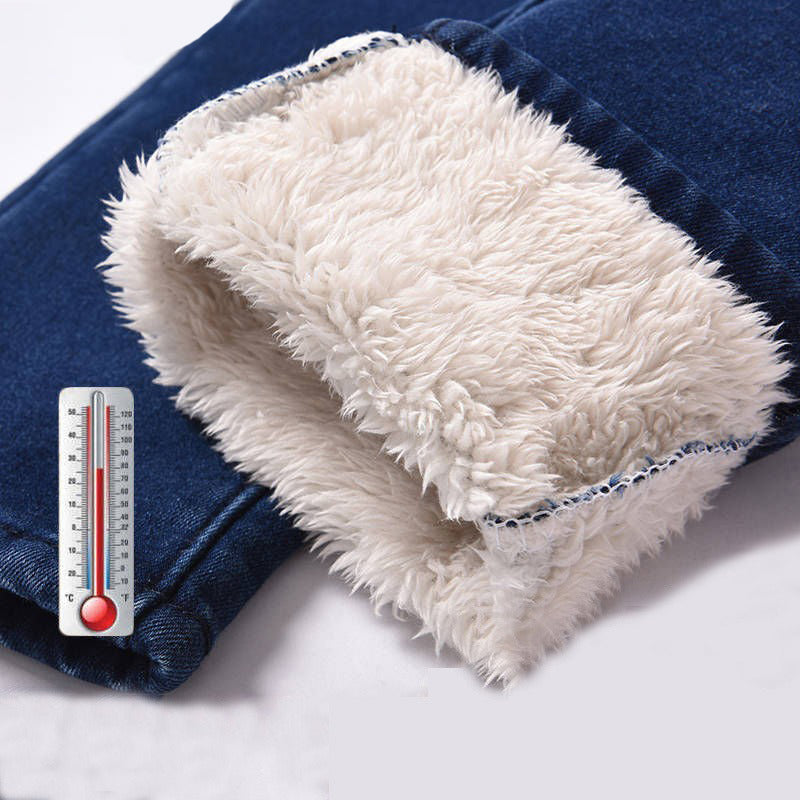 Super Warm Plus Size Winter Jeans for Women High Waist Skinny Trousers-Skinny Jeans-Arimonz-Arimonz
