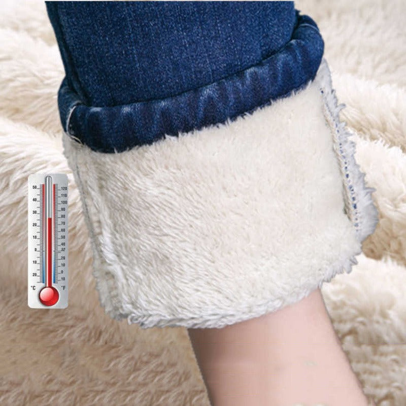 Super Warm Plus Size Winter Jeans for Women High Waist Skinny Trousers-Skinny Jeans-Arimonz-Arimonz