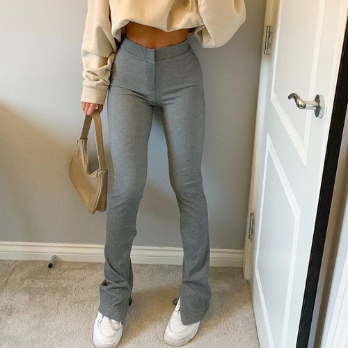 Sweatpants Tracksuit Women Pants Casual High Waist Side Split Trousers-Pants-Arimonz-Arimonz
