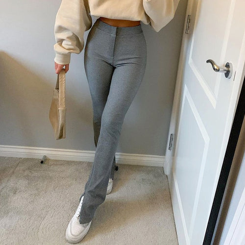 Sweatpants Tracksuit Women Pants Casual High Waist Side Split Trousers-Pants-Arimonz-Arimonz