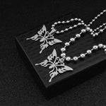 Sweet Butterfly Stainless Steel Pendant Ball Chain Necklace-Necklaces-Arimonz-Arimonz