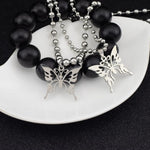 Sweet Butterfly Stainless Steel Pendant Ball Chain Necklace-Necklaces-Arimonz-Arimonz