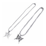 Sweet Butterfly Stainless Steel Pendant Ball Chain Necklace-Necklaces-Arimonz-Arimonz