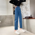 High Waisted Jeans for Women Straight Leg Denim Bottom Vintage Pants