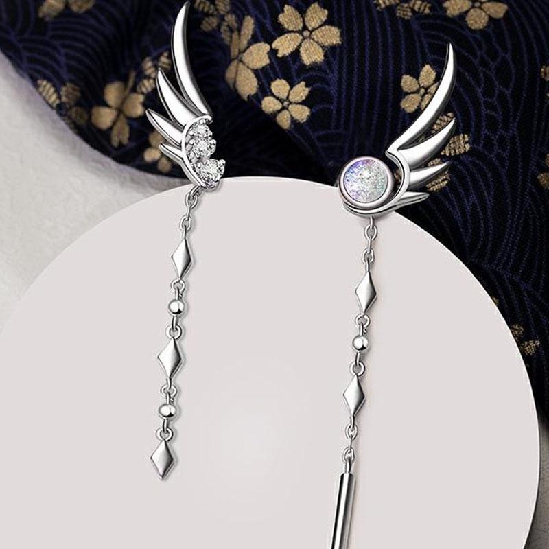 Tassel Dangle Feather Drop Earrings for Women Fine Jewelry Earrings-Earrings-Arimonz-Arimonz