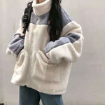 Teddy Bear Fur Oversize Hoodies Women Bomber Jacket Faux Lamb Fur Coat-Fuzzy Jackets-Arimonz-Arimonz