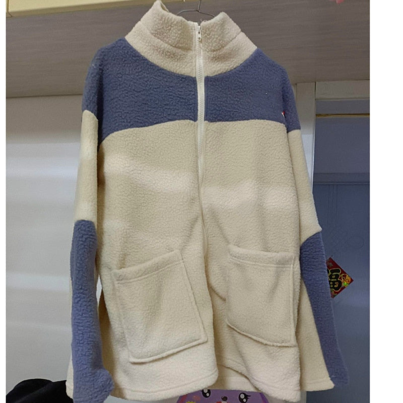 Teddy Bear Fur Oversize Hoodies Women Bomber Jacket Faux Lamb Fur Coat-Fuzzy Jackets-Arimonz-Arimonz