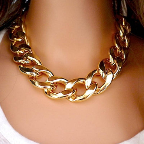 Thick Chain Statement Necklace Fashionable Necklace Women Jewelry-Necklaces-Arimonz-Arimonz