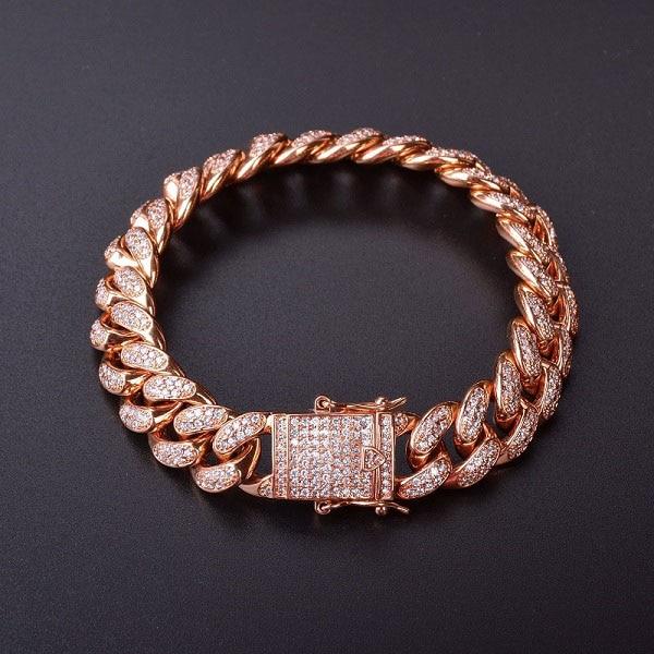 Thick Iced Hiphop Jewelry Bacelet-Braceletes-Arimonz-rose gold-7inch 17.8cm-Arimonz