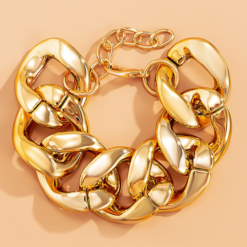 Thick Link Chains Bracelet for Women Big Wide Bracelets Hand Chains-Braceletes-Arimonz-Arimonz