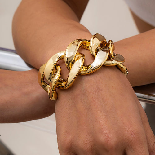Thick Link Chains Bracelet for Women Big Wide Bracelets Hand Chains-Braceletes-Arimonz-Arimonz