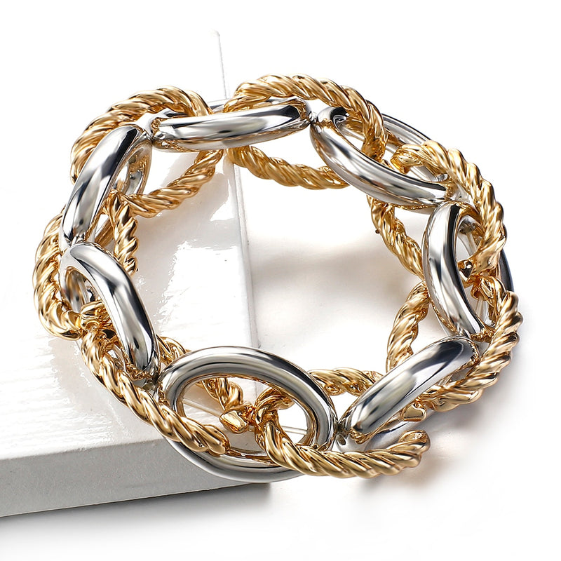 Thick Twist Chain Bracelets for Women Statement Metal Chain Bracelet-Braceletes-Arimonz-Arimonz