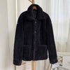 Thicken Warm Teddy Fur Jacket Coat Women Casual Lamb Faux Fur Overcoat-Fuzzy Jackets-Arimonz-Black-S-Arimonz