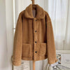 Thicken Warm Teddy Fur Jacket Coat Women Casual Lamb Faux Fur Overcoat-Fuzzy Jackets-Arimonz-Brown-S-Arimonz