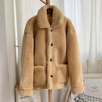 Thicken Warm Teddy Fur Jacket Coat Women Casual Lamb Faux Fur Overcoat-Fuzzy Jackets-Arimonz-Camel-S-Arimonz