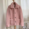 Thicken Warm Teddy Fur Jacket Coat Women Casual Lamb Faux Fur Overcoat-Fuzzy Jackets-Arimonz-Peach-S-Arimonz