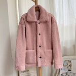 Thicken Warm Teddy Fur Jacket Coat Women Casual Lamb Faux Fur Overcoat-Fuzzy Jackets-Arimonz-Peach-S-Arimonz