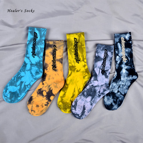 Tie Dye Letter Socks Cotton Colorful Skateboard Fashionable Socks-Socks & Tights-Arimonz-Arimonz