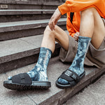 Tie Dye Letter Socks Cotton Colorful Skateboard Fashionable Socks-Socks & Tights-Arimonz-Arimonz