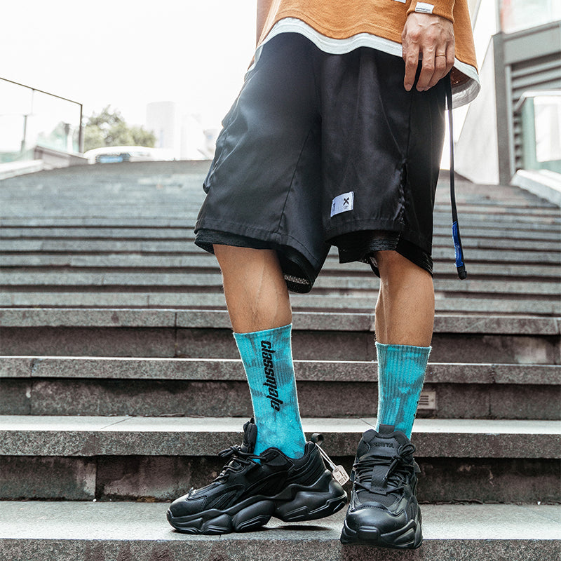 Tie Dye Letter Socks Cotton Colorful Skateboard Fashionable Socks-Socks & Tights-Arimonz-Arimonz