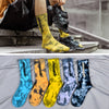 Tie Dye Letter Socks Cotton Colorful Skateboard Fashionable Socks-Socks & Tights-Arimonz-Arimonz
