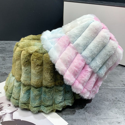 Tie Dye Panama Women Felt Hat Winter Women Classic British Felt Hats-Bucket Hats-Arimonz-Arimonz