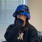 Tie Dye Panama Women Felt Hat Winter Women Classic British Felt Hats-Bucket Hats-Arimonz-Arimonz