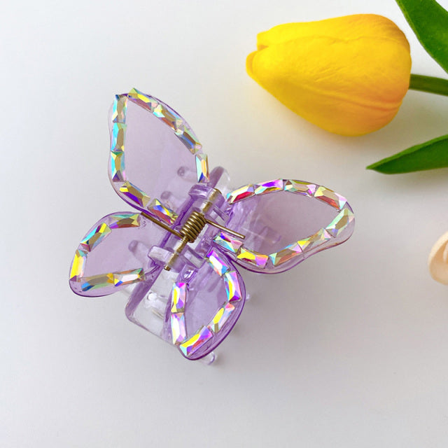 Transparent Butterfly Hair Claws Hairpin Cute Transparent Acrylic Clip-Hair Accessories-Arimonz-B7-Arimonz