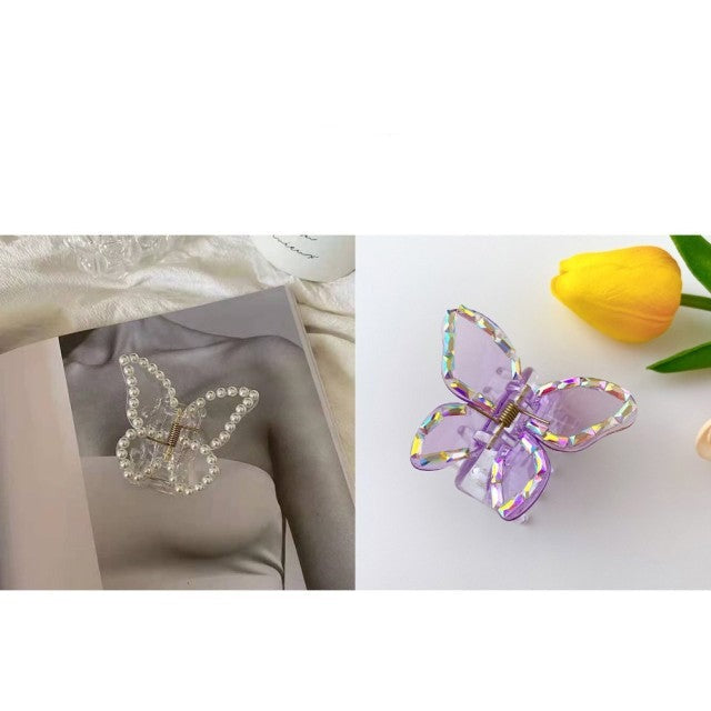 Transparent Butterfly Hair Claws Hairpin Cute Transparent Acrylic Clip-Hair Accessories-Arimonz-C8-Arimonz