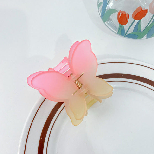 Transparent Butterfly Hair Claws Hairpin Cute Transparent Acrylic Clip-Hair Accessories-Arimonz-E10-Arimonz