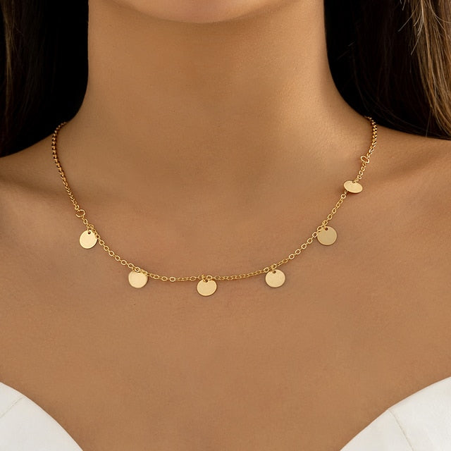 Trendy Gold Color Petals Shape Neck Chain Choker Necklace for Women-Necklaces-Arimonz-type 18-Arimonz