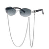 Trendy Retro Hexagon With Chain Sunglass Women Unique Polygon Sunglass-Sunglasses-Arimonz-With A Bag-Double Gray-Arimonz