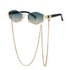 Trendy Retro Hexagon With Chain Sunglass Women Unique Polygon Sunglass-Sunglasses-Arimonz-With A Bag-Green Yellow-Arimonz