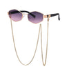 Trendy Retro Hexagon With Chain Sunglass Women Unique Polygon Sunglass-Sunglasses-Arimonz-With A Bag-Purple Pink-Arimonz