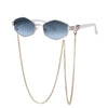 Trendy Retro Hexagon With Chain Sunglasses Women Polygon Sun Glasses-Sunglasses-Arimonz-Arimonz