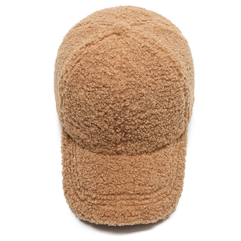Trendy Streetwear Solid Windproof Wool Teddy Baseball Hats For Women-Women's Caps-Arimonz-Arimonz