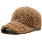 Trendy Streetwear Solid Windproof Wool Teddy Baseball Hats For Women-Women's Caps-Arimonz-Brown-Arimonz