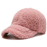 Trendy Streetwear Solid Windproof Wool Teddy Baseball Hats For Women-Women's Caps-Arimonz-Pink-Arimonz