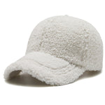 Trendy Streetwear Solid Windproof Wool Teddy Baseball Hats For Women-Women's Caps-Arimonz-White-Arimonz