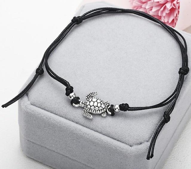 Turtle Shape Rope Anklets For Women Rope Anklets The Leg Foot Chain-Anklets-Arimonz-black-Arimonz
