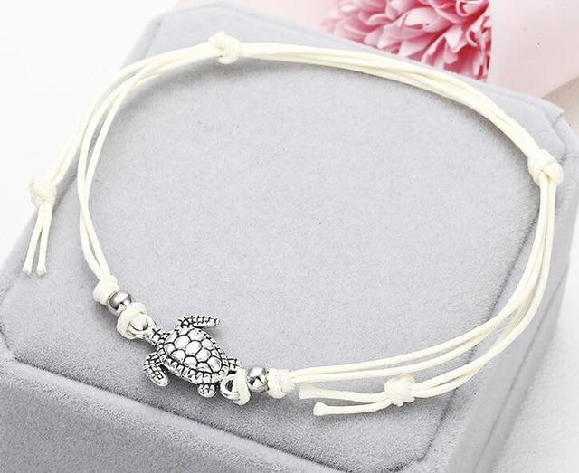 Turtle Shape Rope Anklets For Women Rope Anklets The Leg Foot Chain-Anklets-Arimonz-white-Arimonz