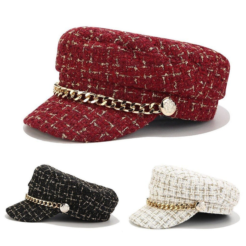 Tweed Plaid Paperboy Cap-Hats-Arimonz-Arimonz