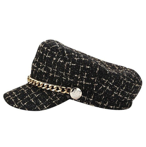 Tweed Plaid Paperboy Cap-Hats-Arimonz-Black-Arimonz